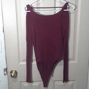 RED WINE COLOR BODY SUIT